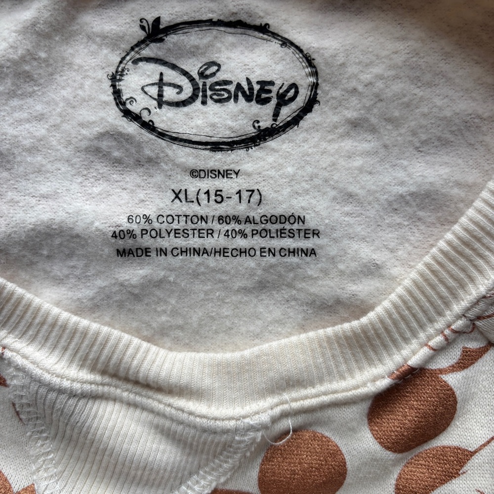 Disney Minnie Mickey Mouse Print Crewneck XL (15-17) - Picture 6 of 6